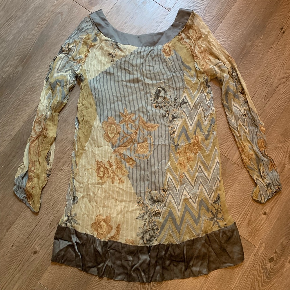 Single Y2k Flowy Patterned Blouse - image 7